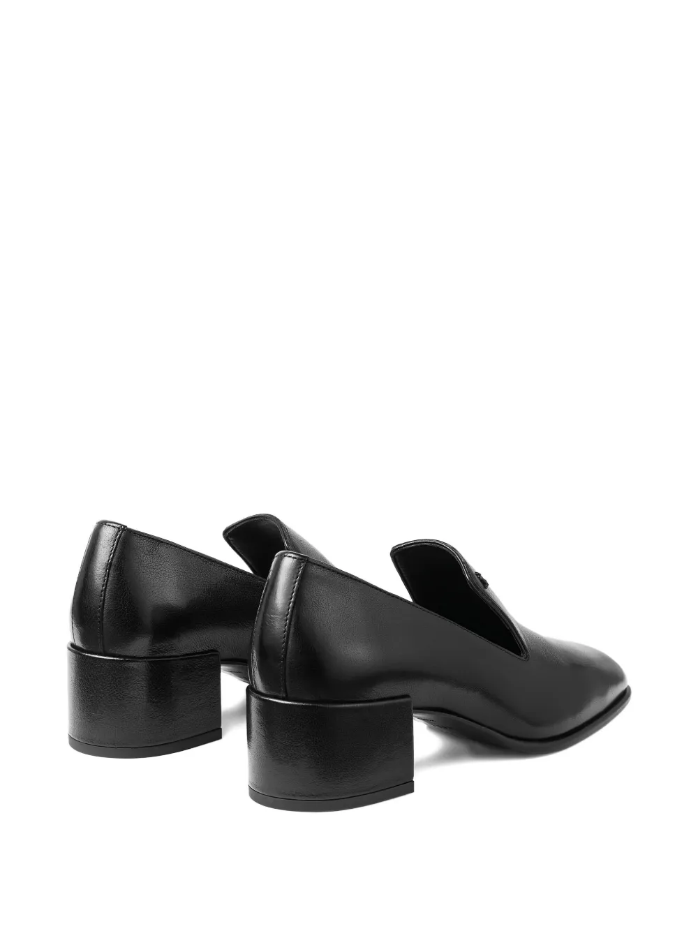 Jimmy Choo Elliot 45 Buffalo Leather Heeled Loafers In Black