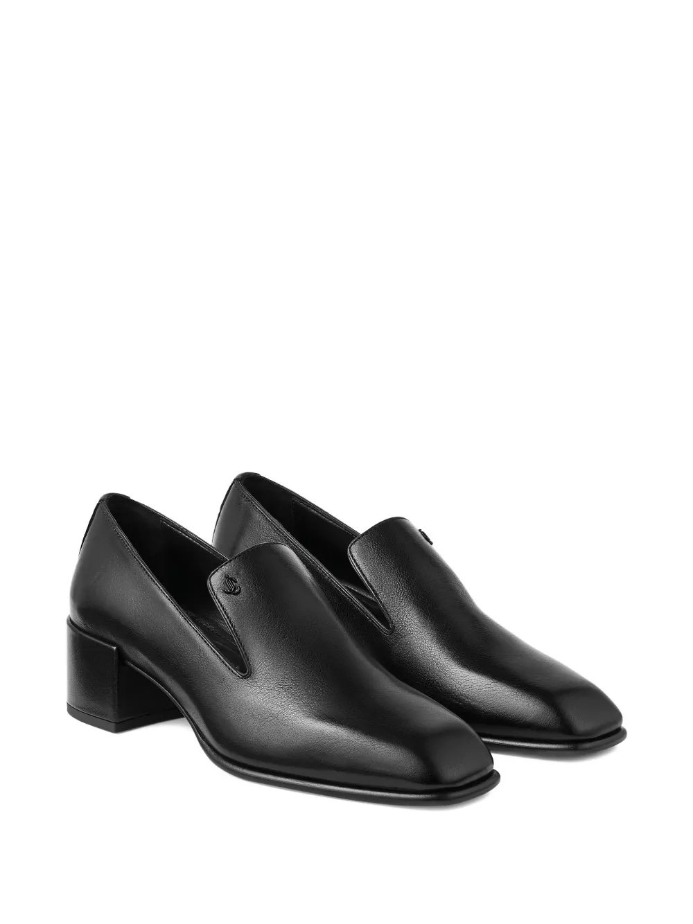 Jimmy Choo Elliot 45 Buffalo Leather Heeled Loafers In Black
