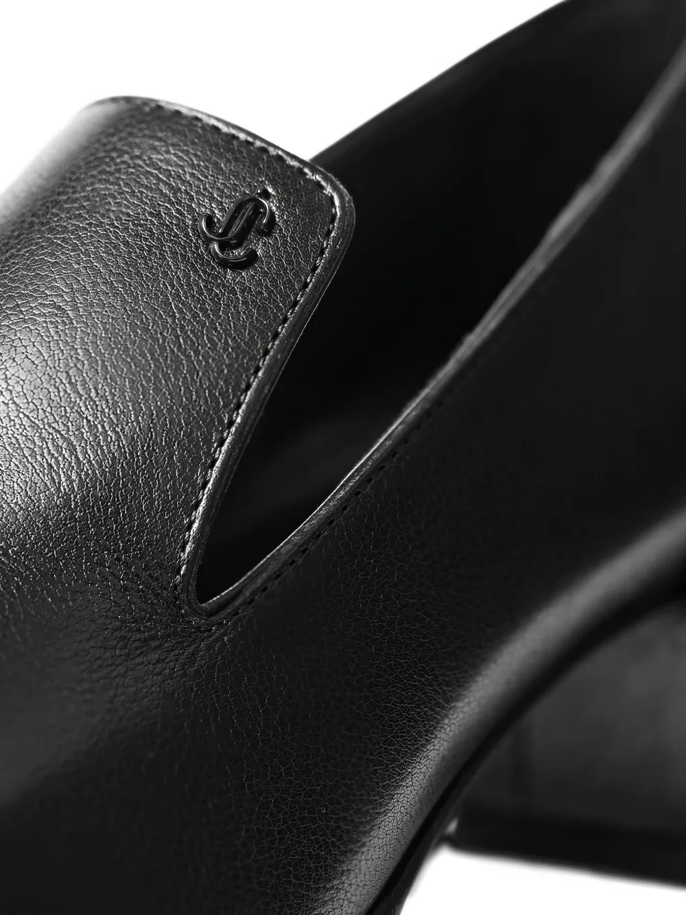 Jimmy Choo Elliot 45 Buffalo Leather Heeled Loafers In Black