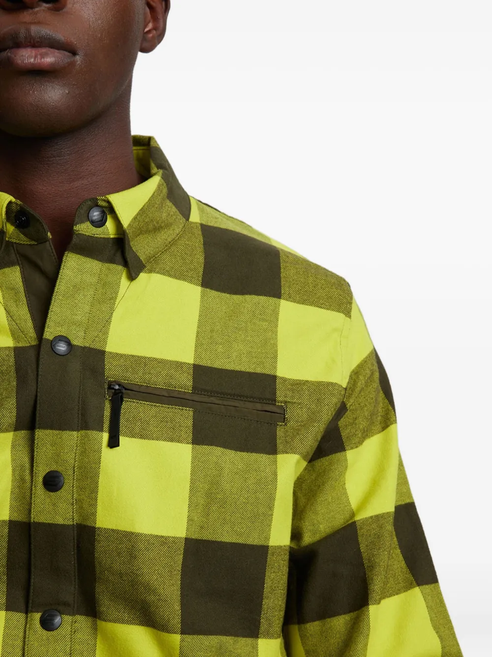 Aztech Mountain Loge Peak geruit ski-shirt met rits Geel