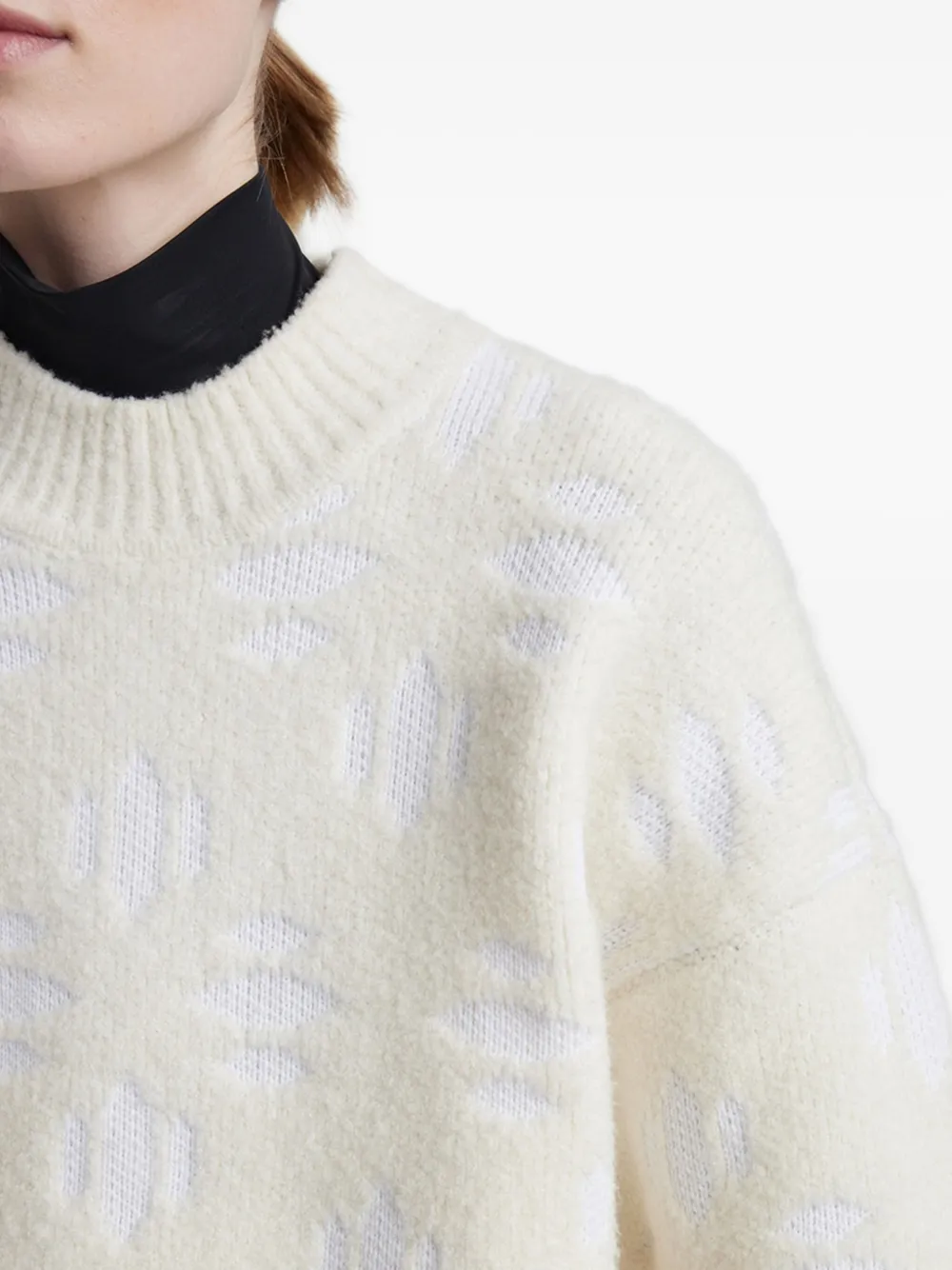 Aztech Mountain Snowflake Sweater In White