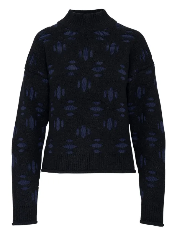 Aztech Mountain Snowflake Sweater in Black