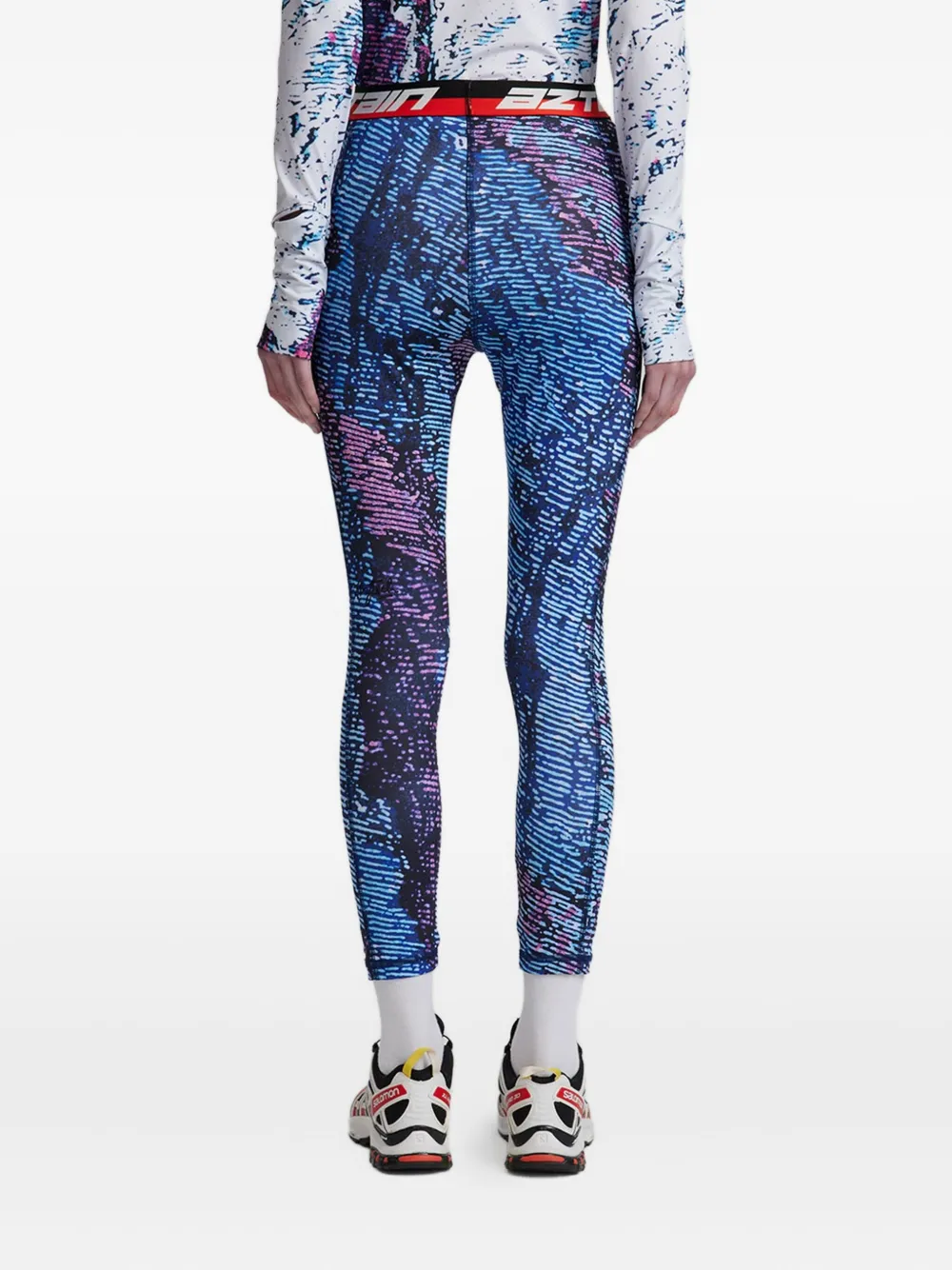 Aztech Mountain Next To Skin Printed Leggings In Blue