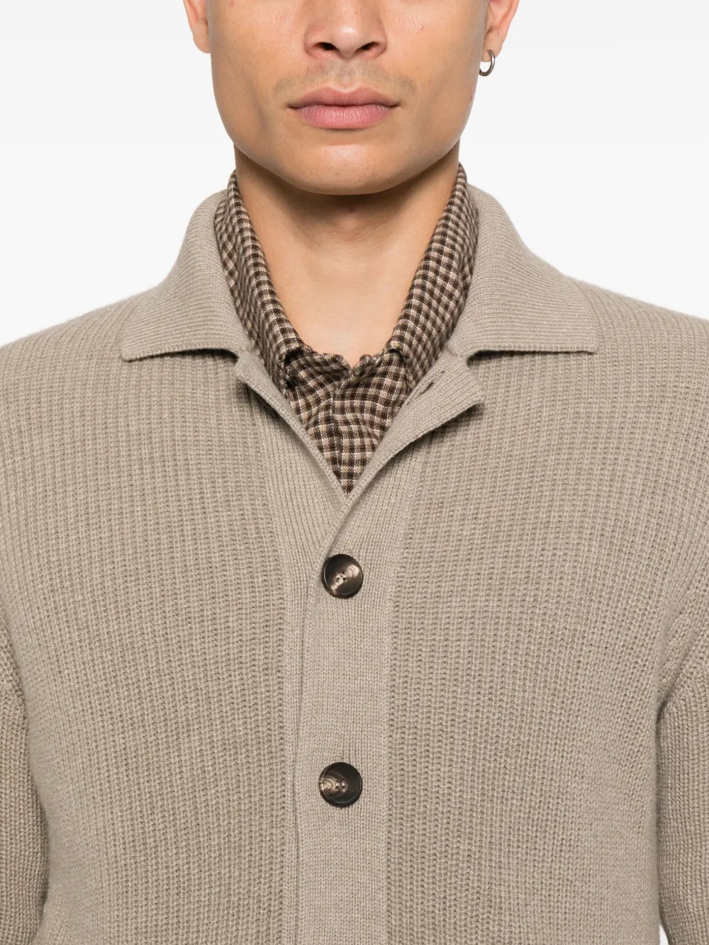 Filippo De Laurentiis Vest met knopen en zak Beige