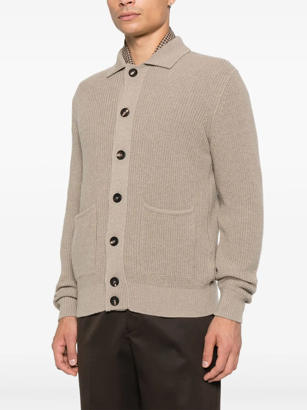 Filippo De Laurentiis Vest met knopen en zak Beige