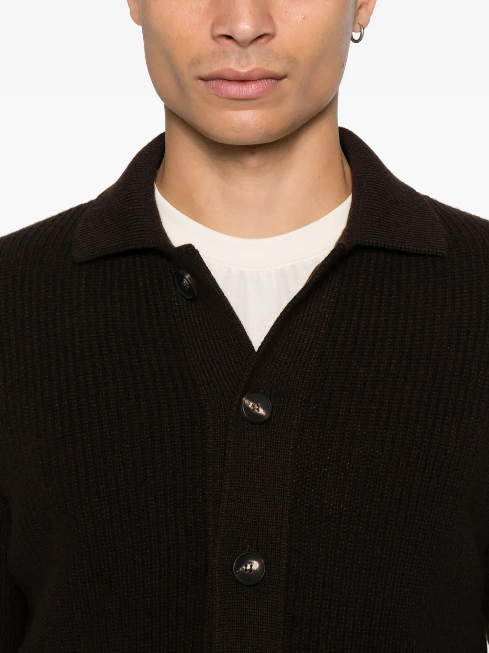 Filippo De Laurentiis Gebreid vest met knoopsluiting Bruin
