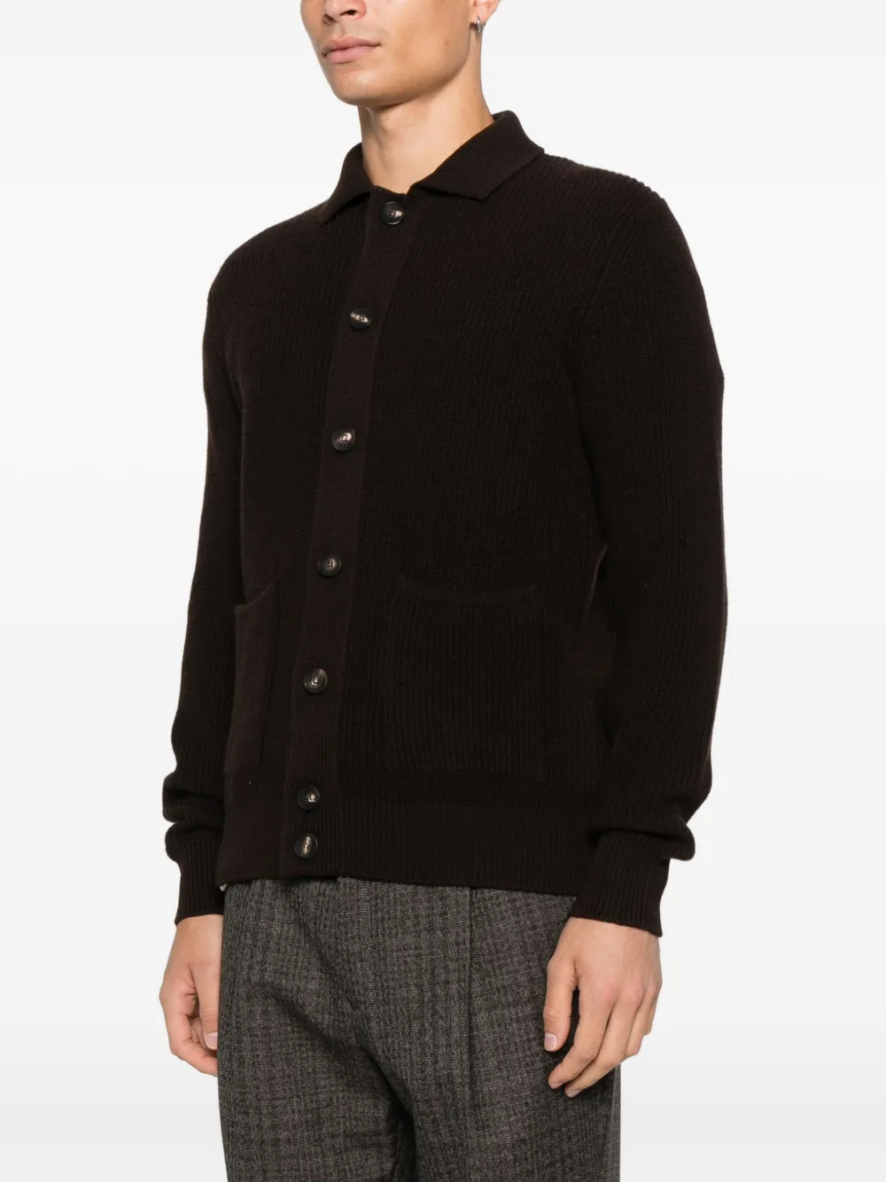 Filippo De Laurentiis Gebreid vest met knoopsluiting Bruin