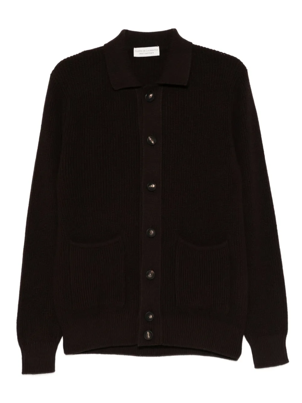 Filippo De Laurentiis Cardigan de tricô com abotoamento | Marrom | Image 1