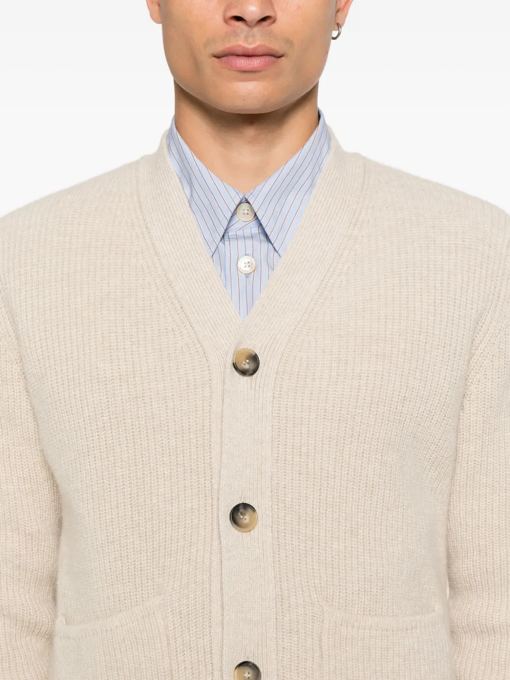 Filippo De Laurentiis Vest met zak en knoop Beige