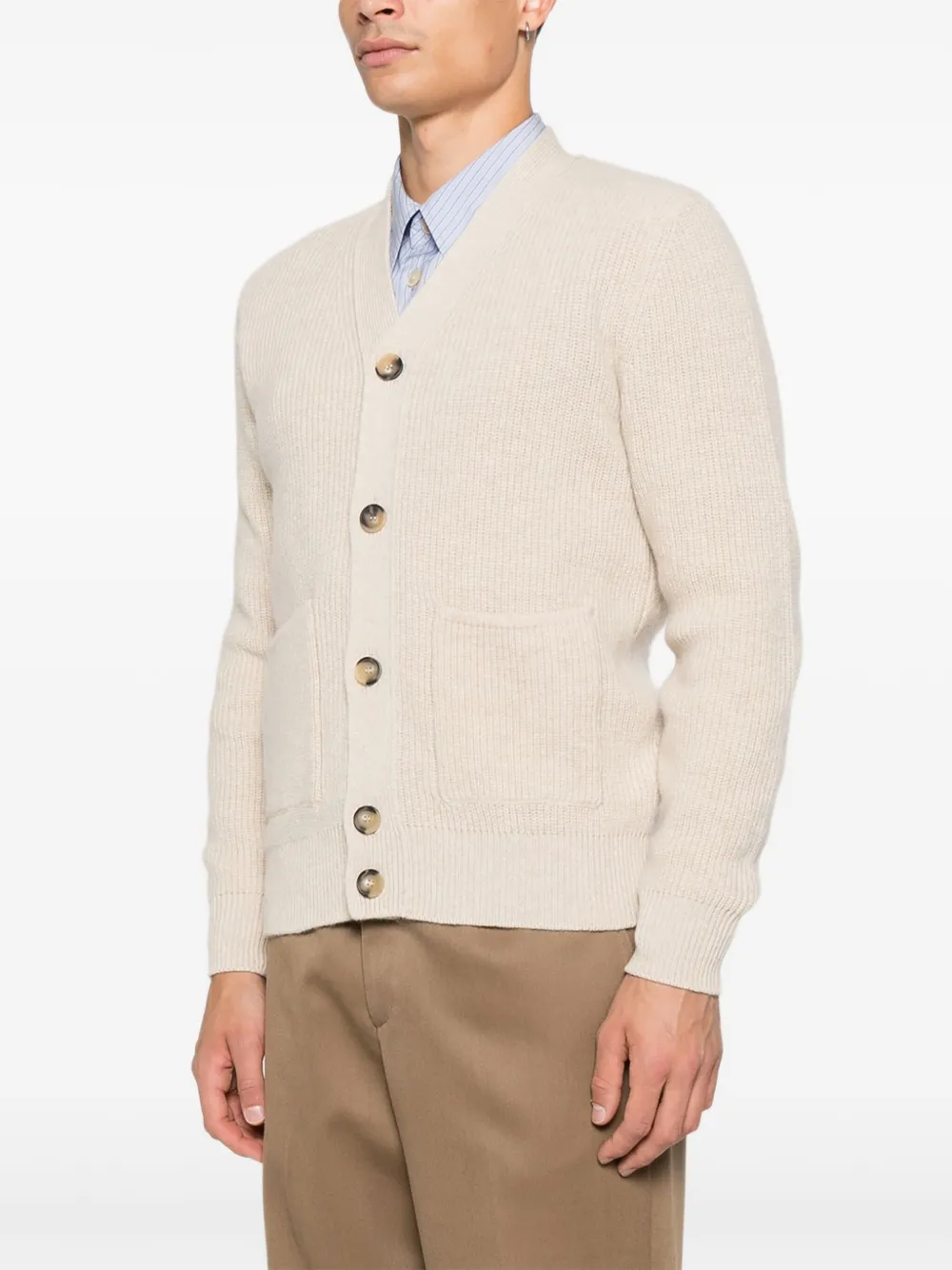 Filippo De Laurentiis Vest met zak en knoop Beige