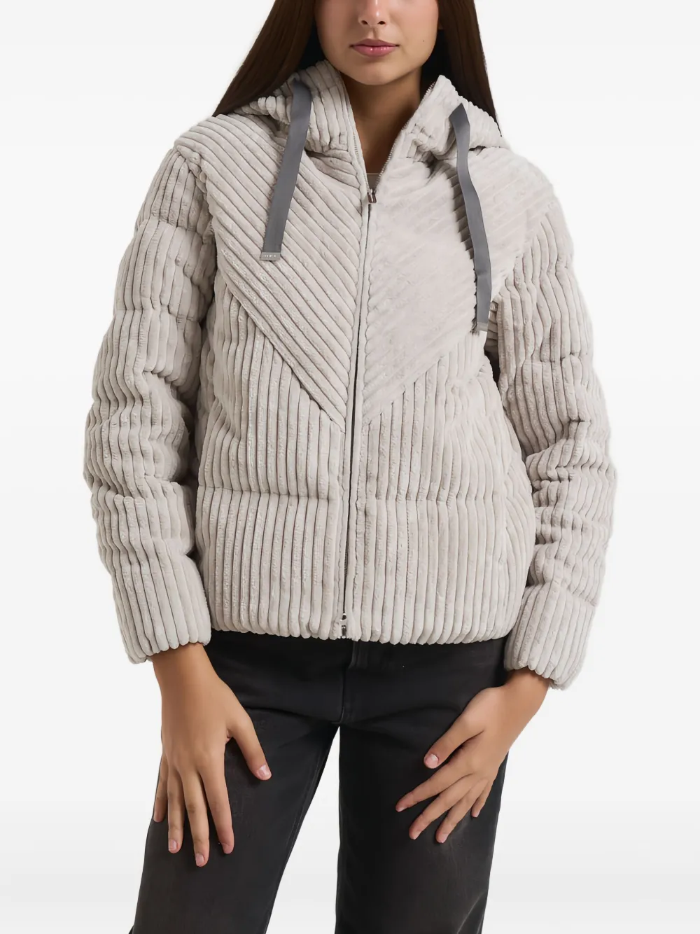 Colmar Hooded Corduroy Jacket In Neutral