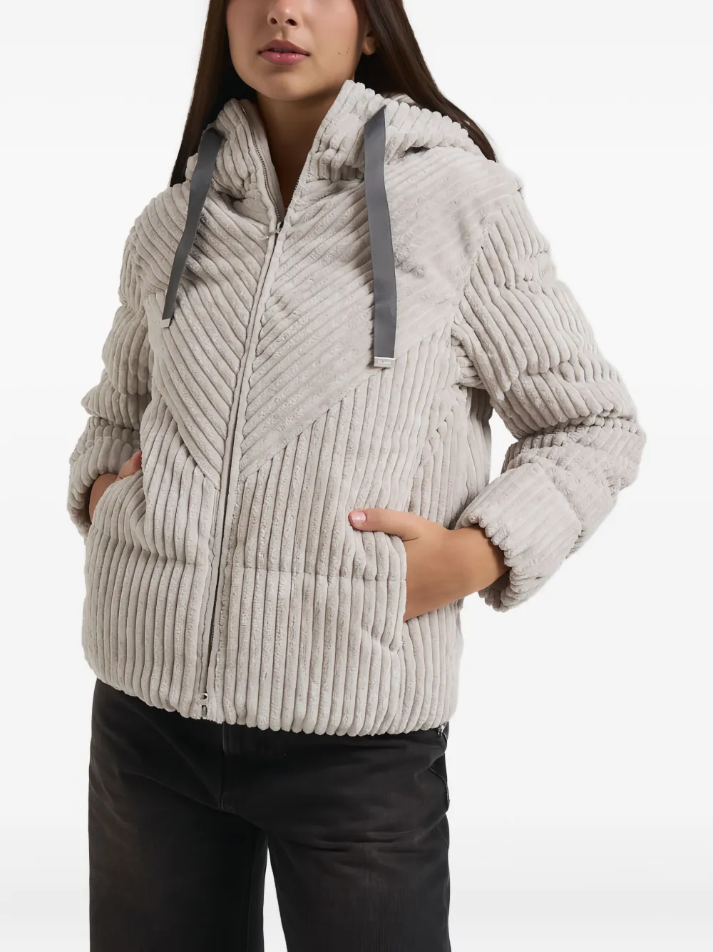 Colmar Hooded Corduroy Jacket In Neutral
