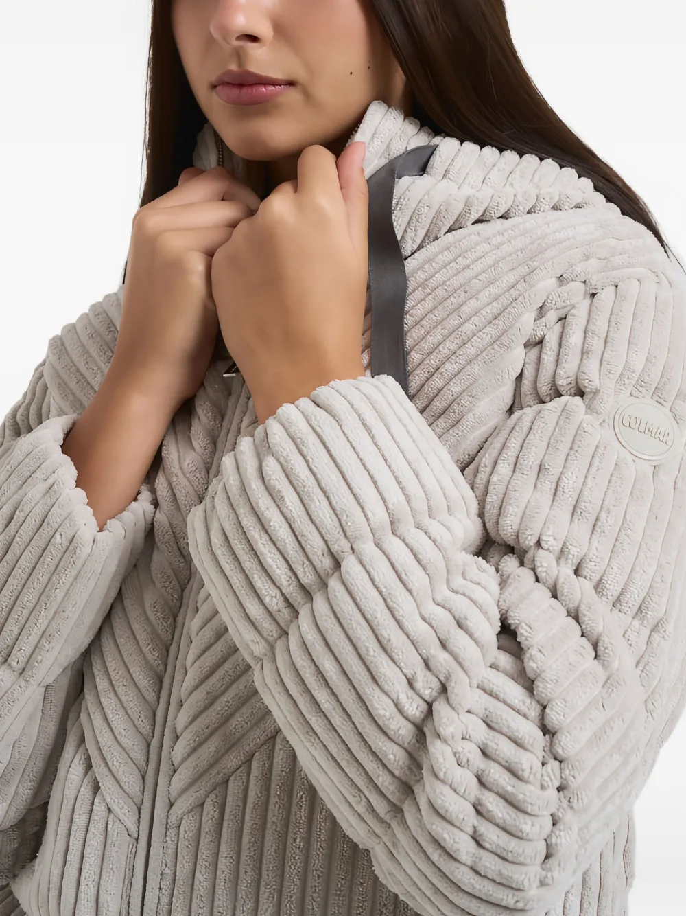 Colmar Ribfluwelen jack met capuchon Beige