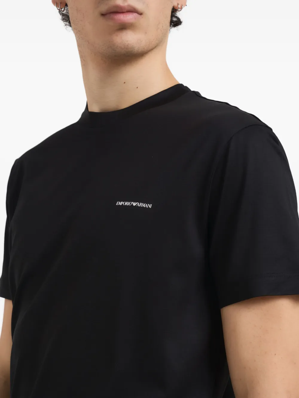 Emporio Armani T-shirt met logoprint Zwart