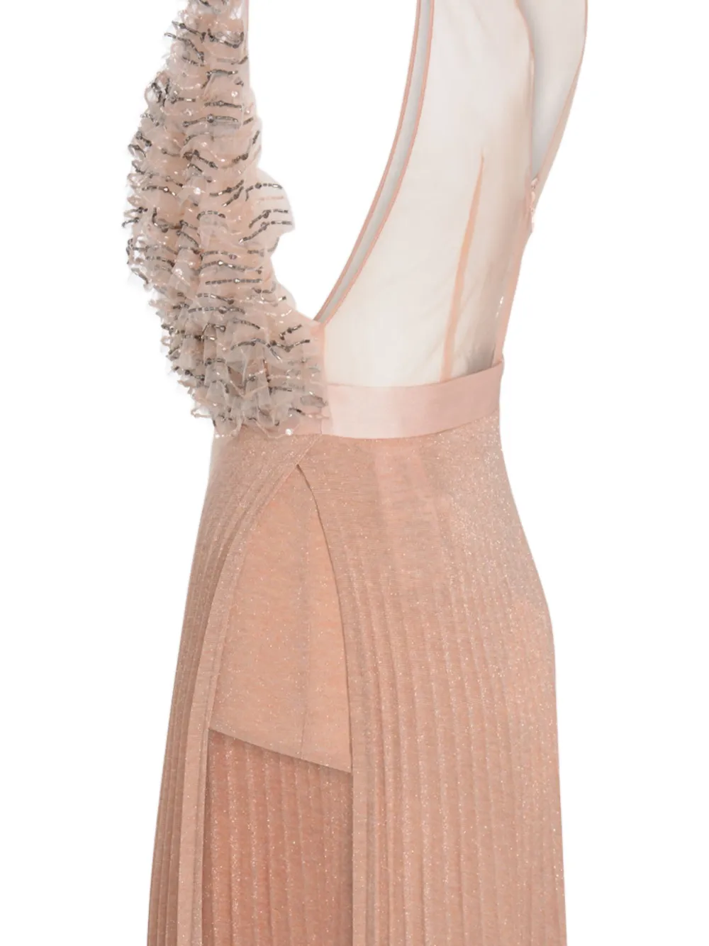 Elisabetta Franchi Tulen jurk Beige