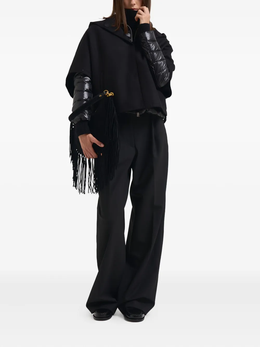 Herno Hooded Padded Sleeve Coat In Black