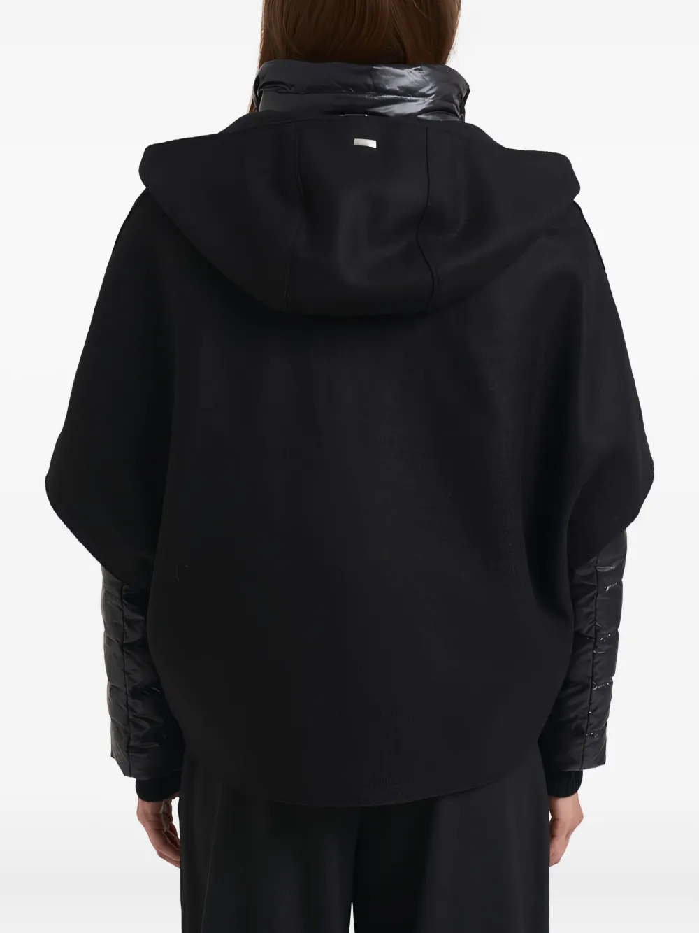 Herno Hooded Padded Sleeve Coat In Black