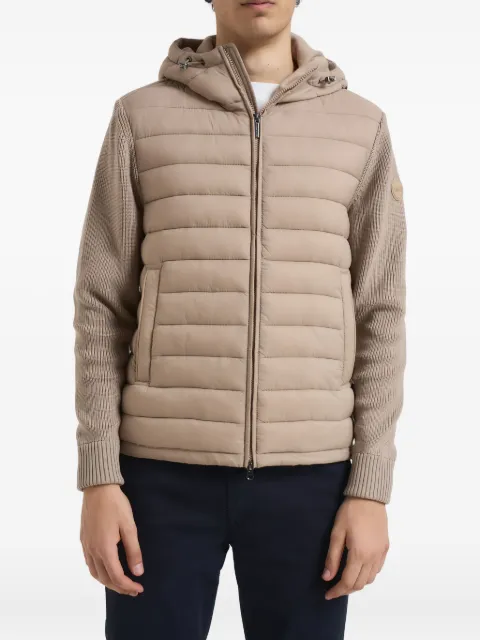 Colmar hooded ribbed coat