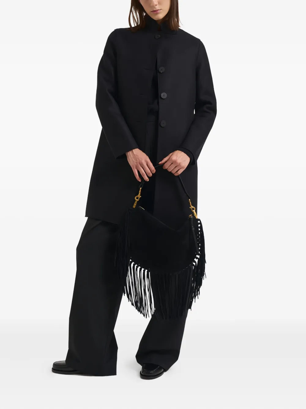 Harris Wharf London buttoned wool coat | Single Breasted Coats | Image 2
