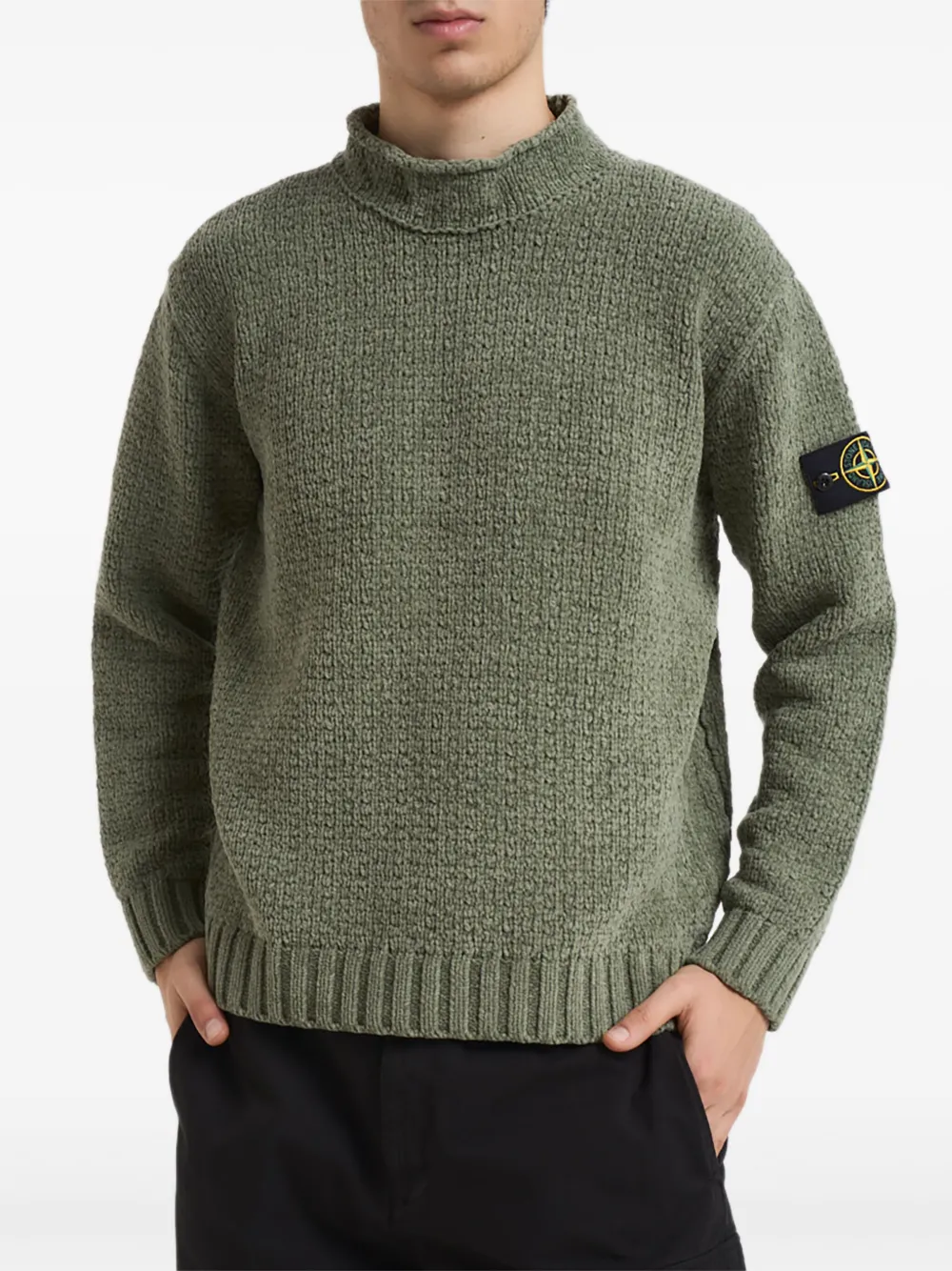 Stone Island 5100019 textured roll-neck knitwear | Green | Image 1