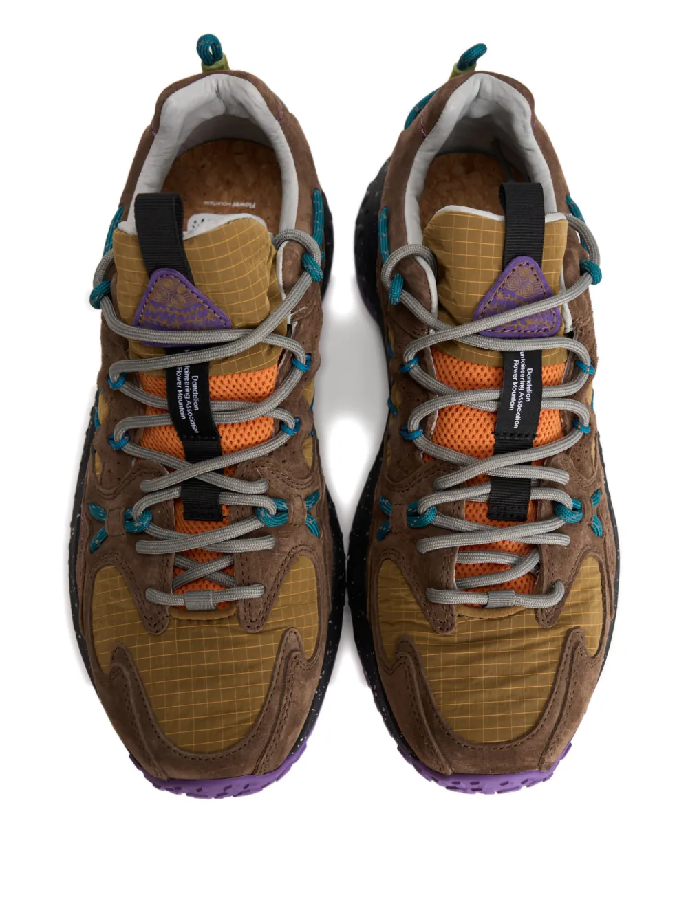 FLOWER MOUNTAIN Yamabushi vetersneakers met vlakken Bruin