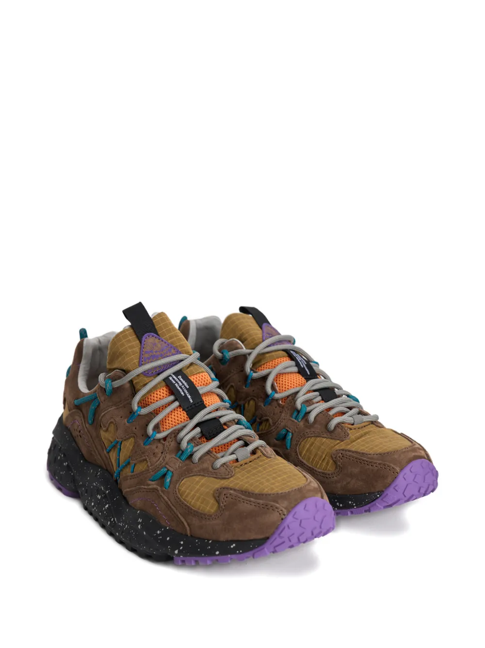 FLOWER MOUNTAIN Yamabushi vetersneakers met vlakken Bruin