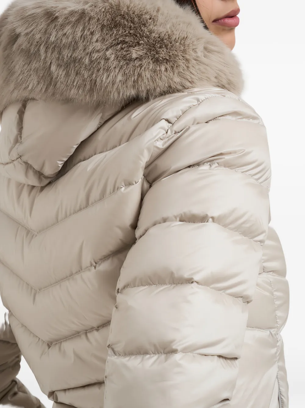 Colmar Faux Fur-trim Hooded Jacket In Neutral
