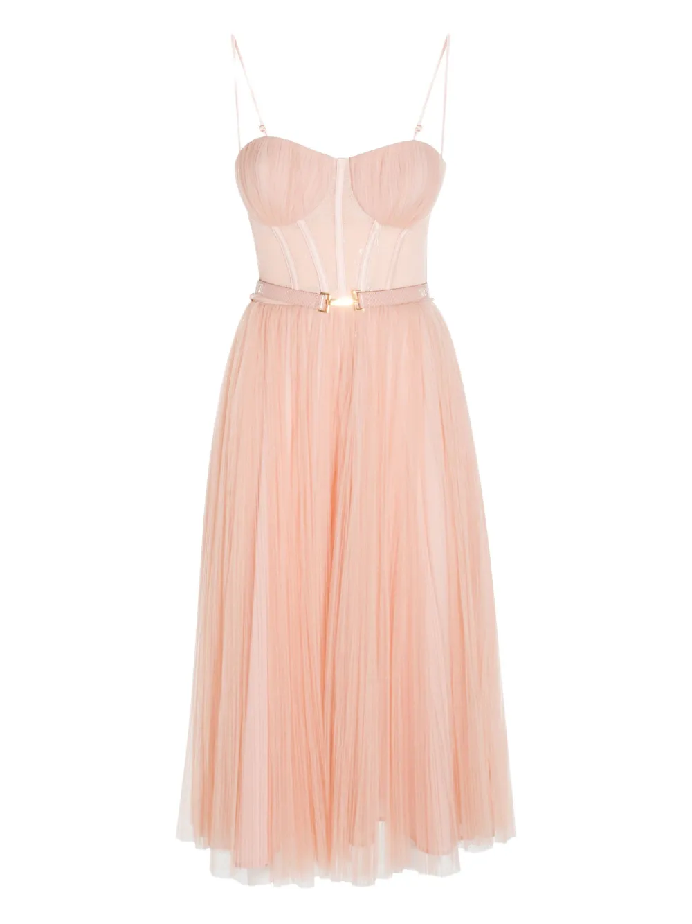 Elisabetta Franchi bustier-style tulle dress | Neutrals | Image 1