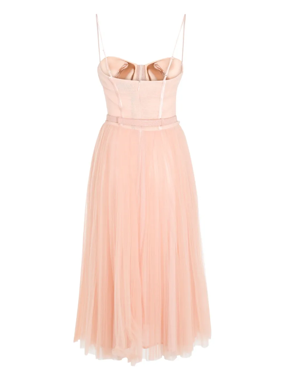 Elisabetta Franchi Tulen jurk met bustier stijl Beige