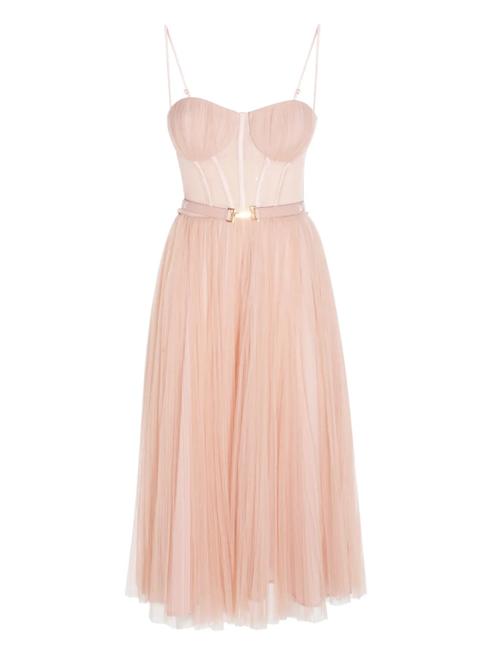 Elisabetta Franchi bustier-style tulle dress - Toni neutri