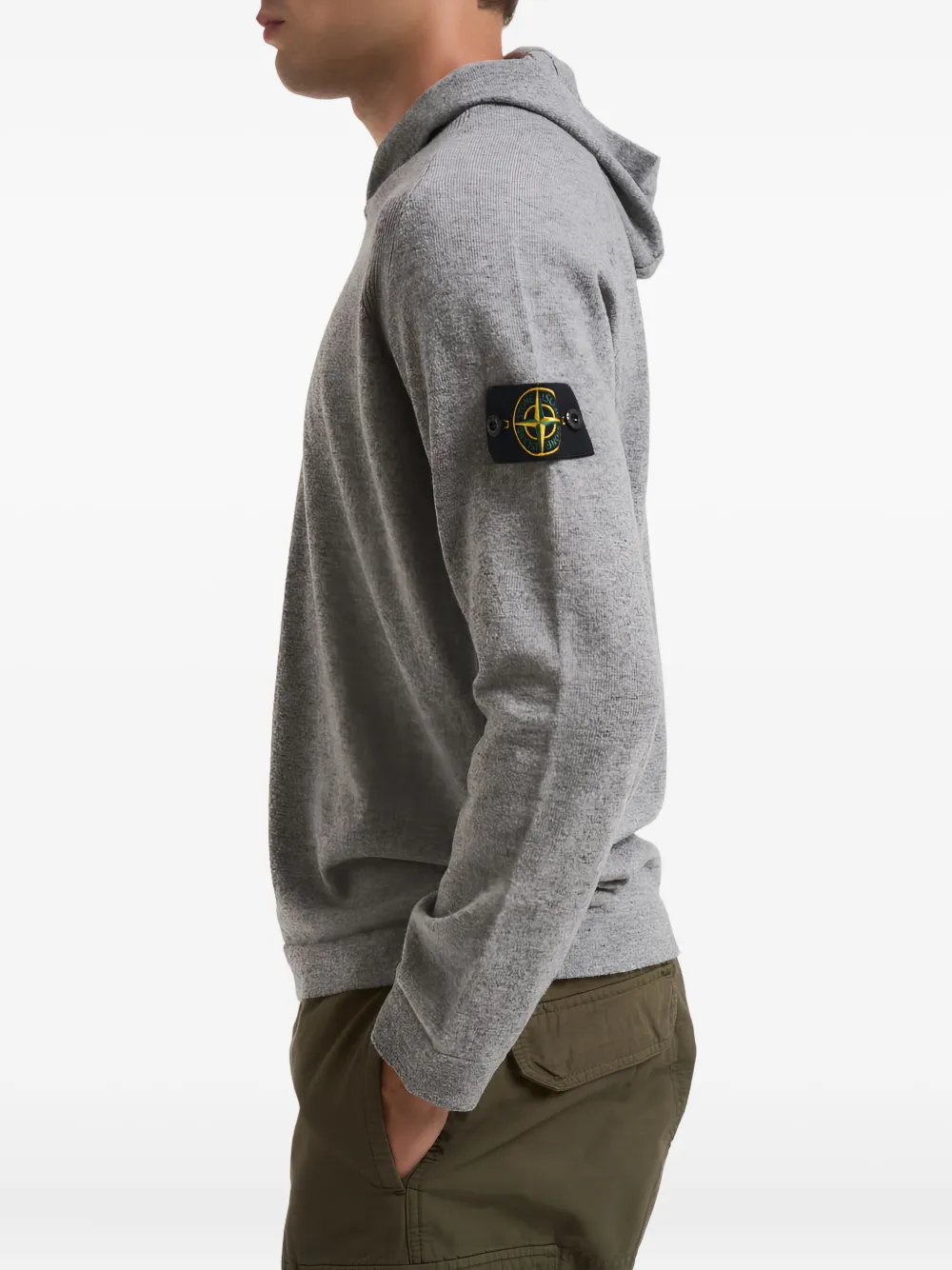 Stone Island 5100015 gebreide trui met capuchon Grijs