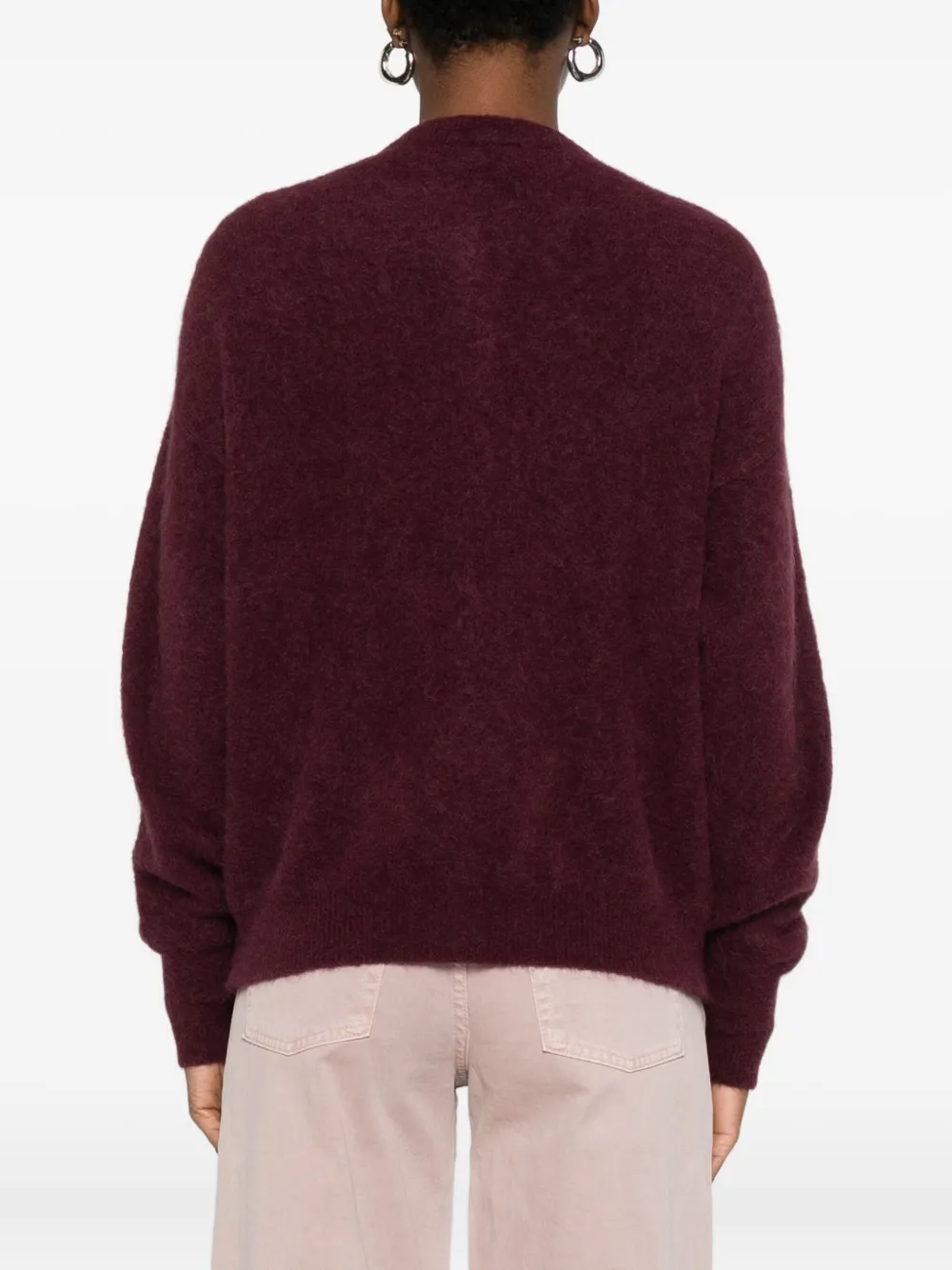 So Allure Buttoned Wool Cardigan In Red