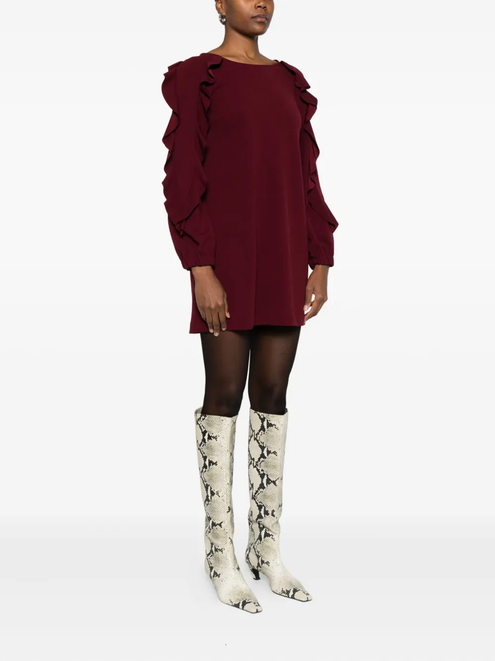 SO ALLURE Jurk met ruches Rood