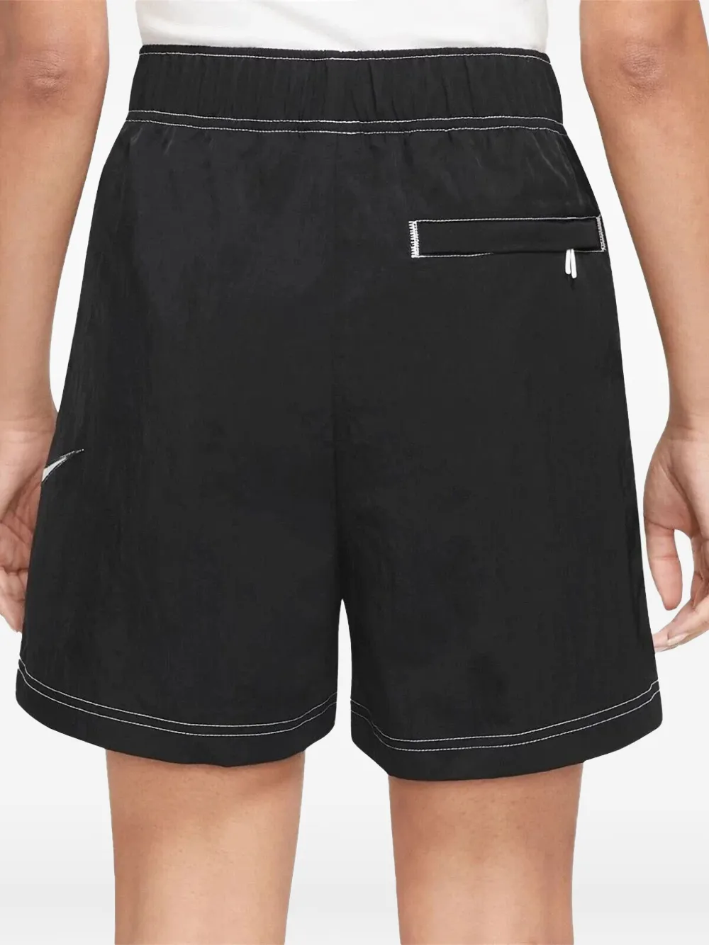Nike Swoosh High-waisted Loose Shorts In Black