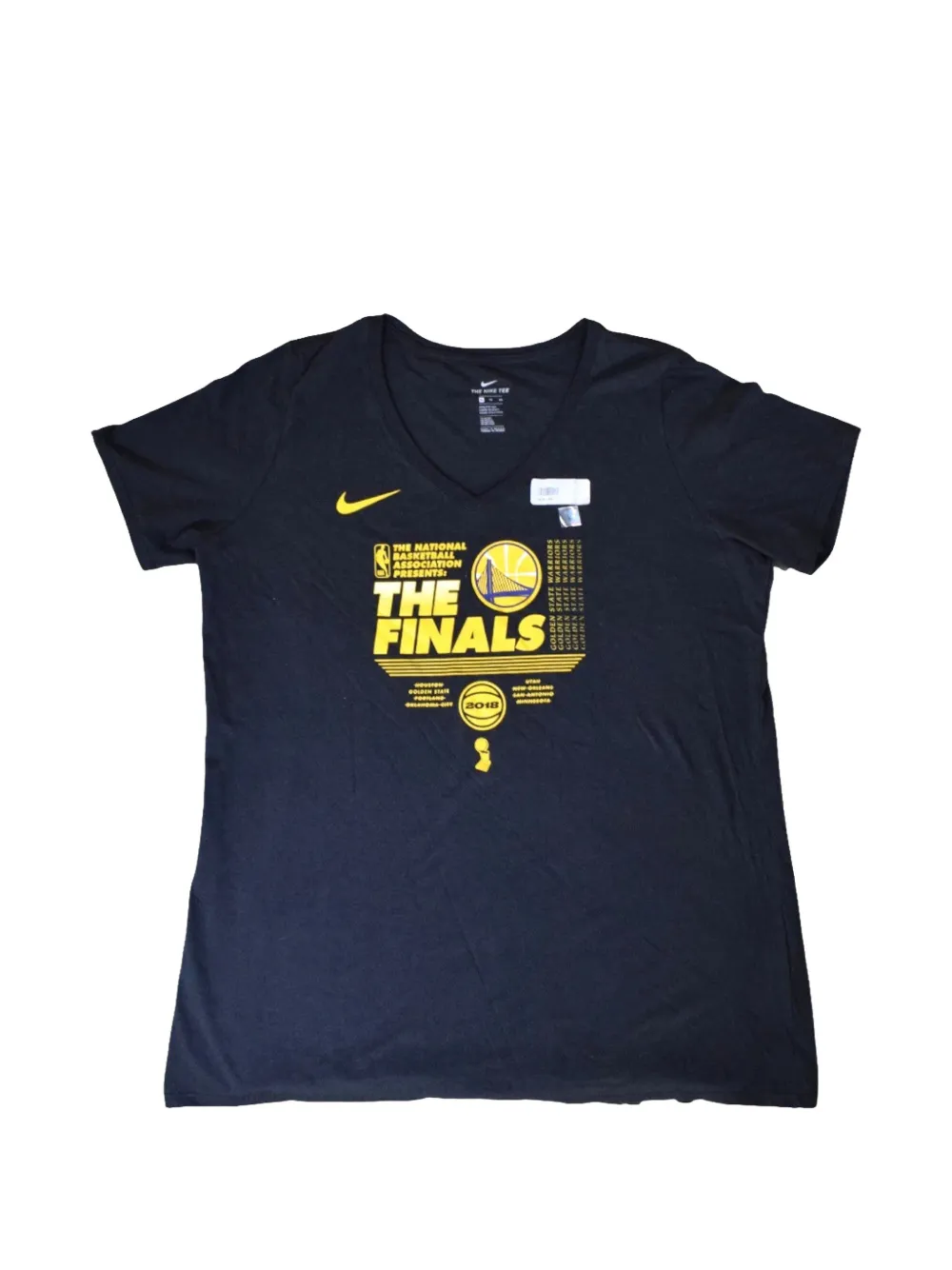 Nike Nba Golden State Warriors "the Finals" 2018 V-neck T-shirt In Blue