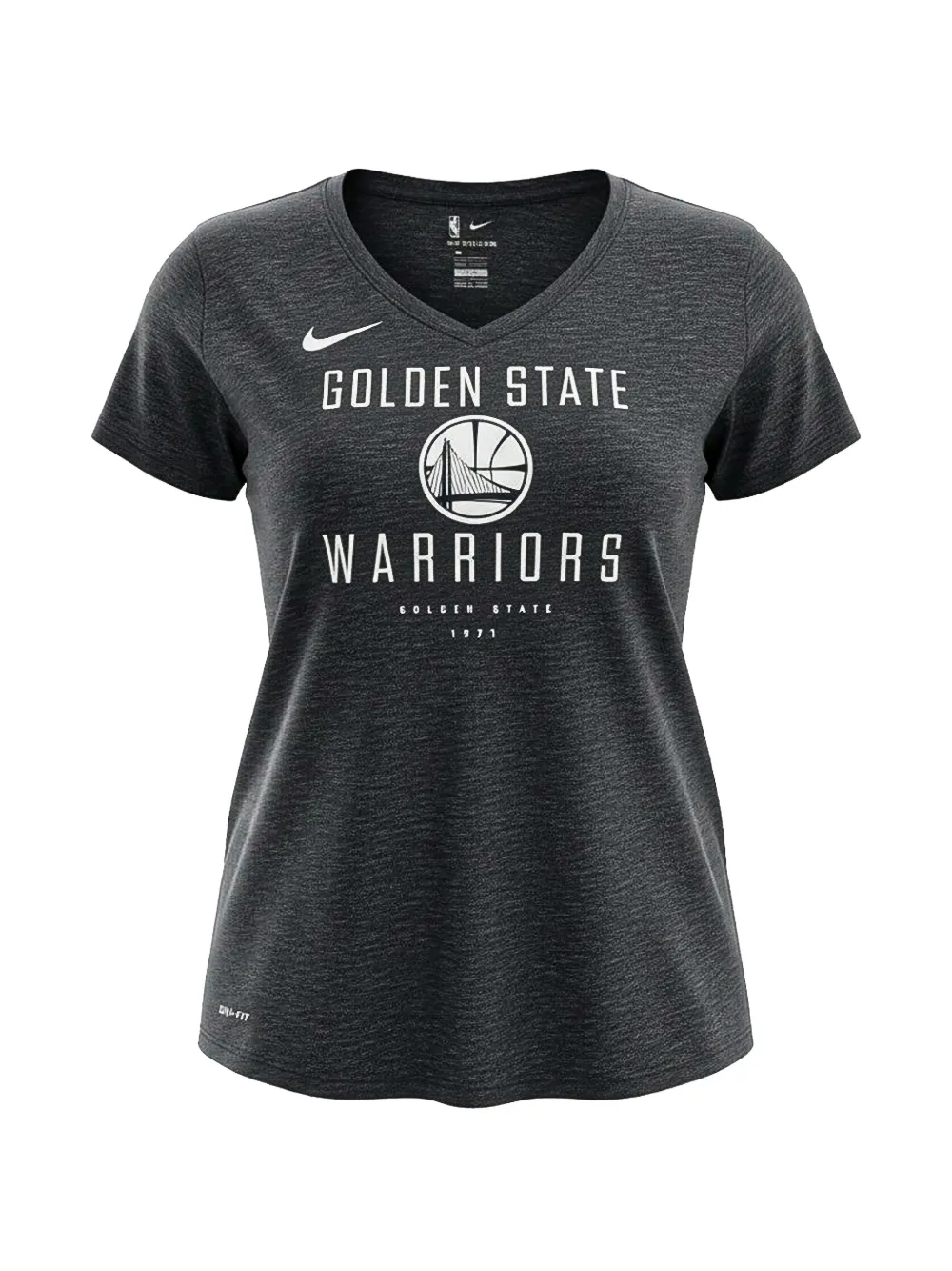 Nike Nba Golden State Warriors V-neck Short-sleeve T-shirt In Gray