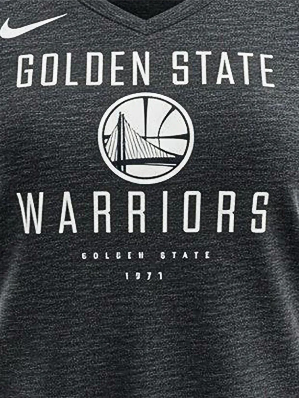 Nike NBA Golden State Warriors T-shirt met korte mouwen en V-hals Zwart