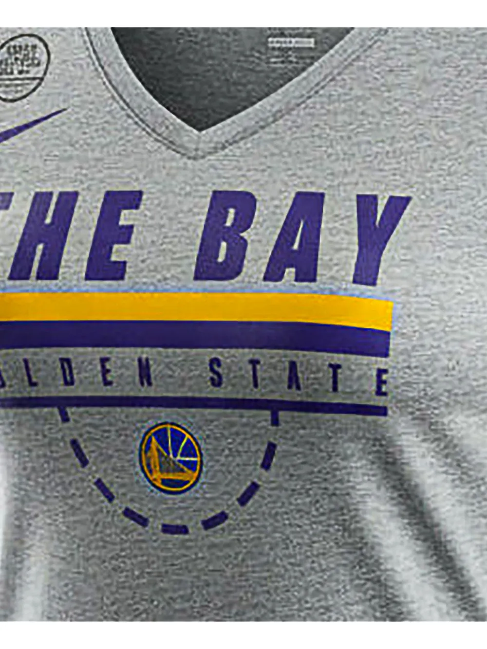 Nike NBA Golden State Warriors The Bay T-shirt met V-hals Grijs