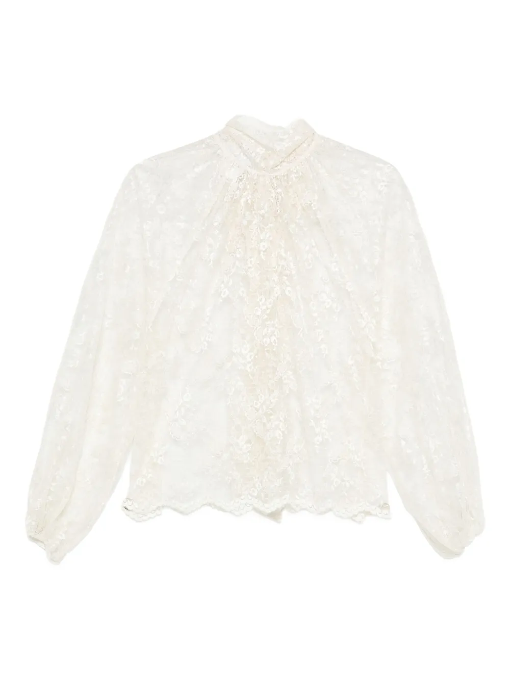 SO ALLURE high-neck lace blouse | White | Image 1