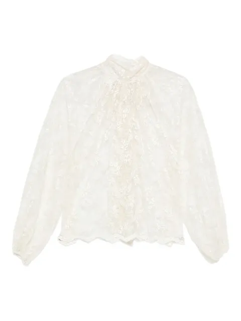 SO ALLURE high-neck lace blouse 