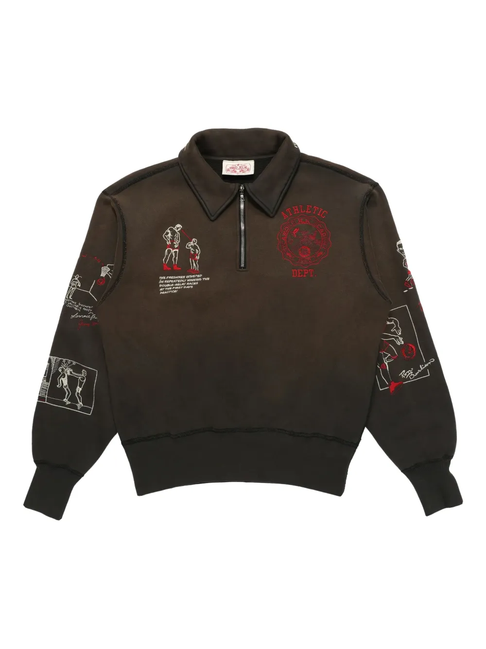 Samuel Zelig Varsity half-zip polo shirt | Black | Image 1
