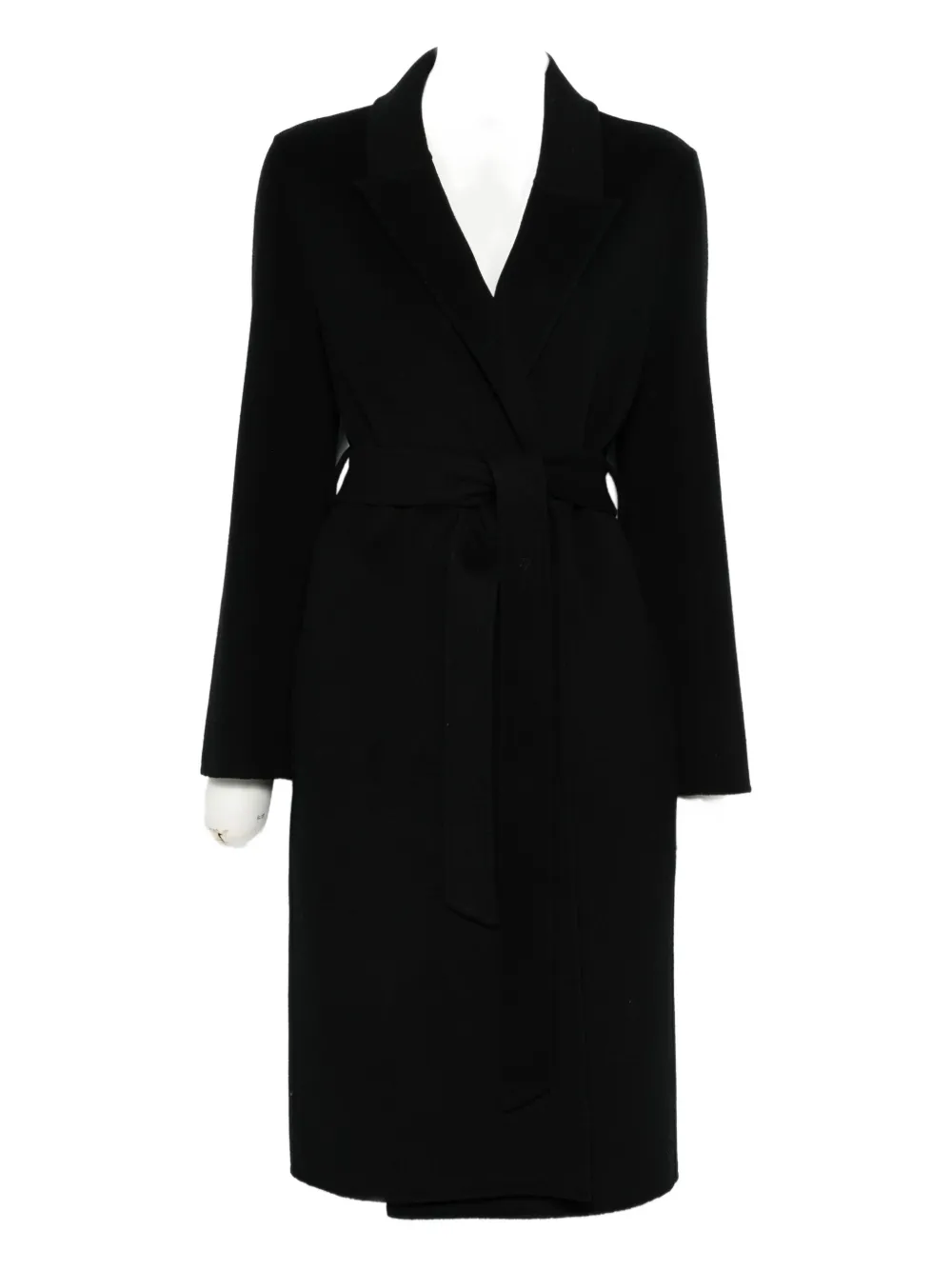 SO ALLURE belted coat | Black | Image 1