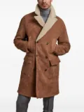 Manzoni 24 shearling double-breasted coat - Brown