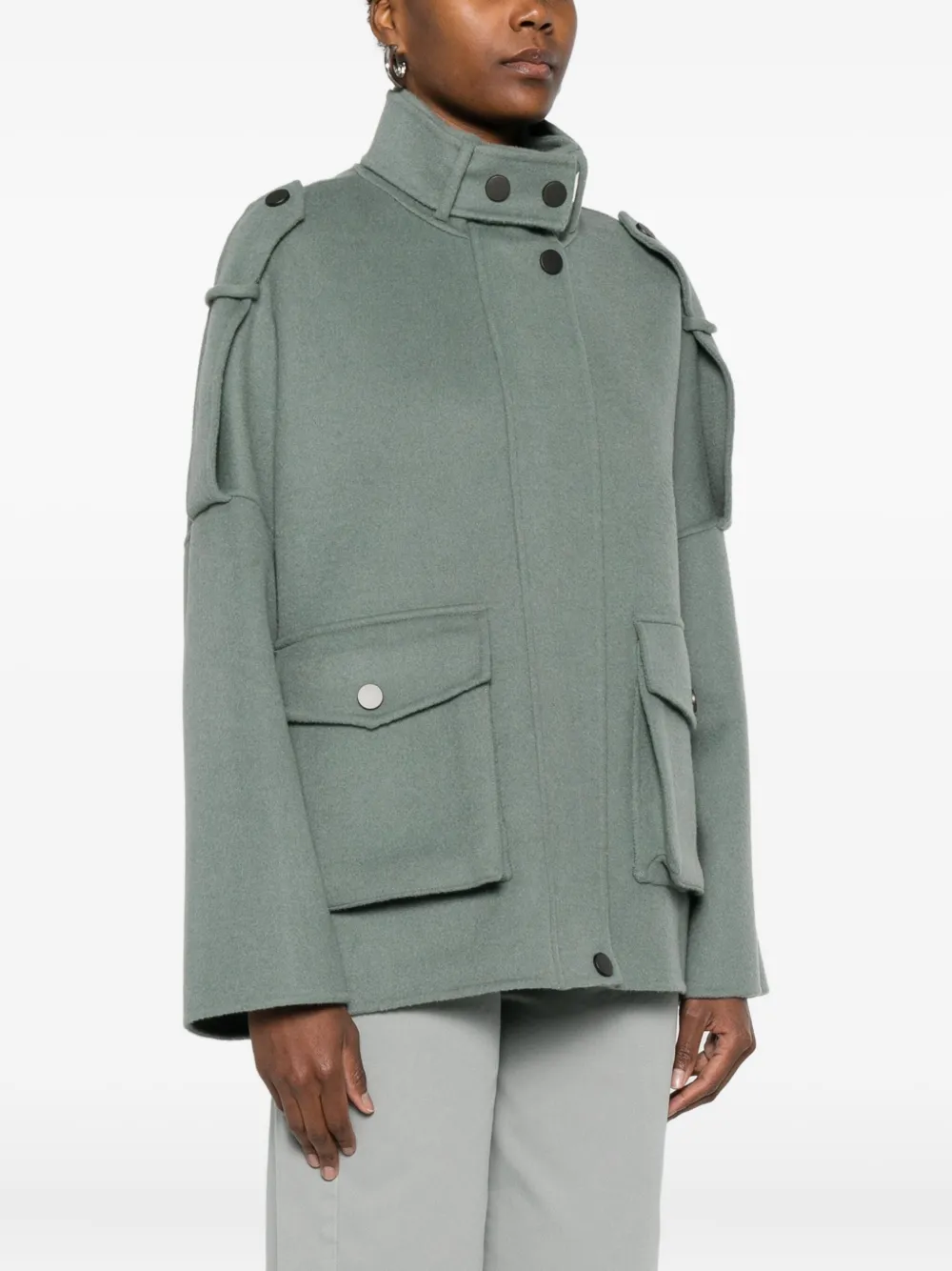 So Allure Wool-blend Coat In Green