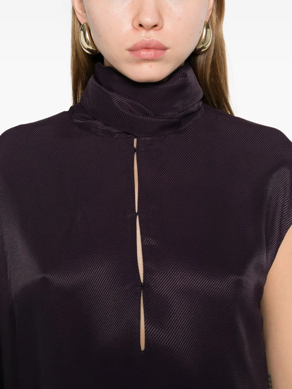 HERSKIND Asymmetrische jurk met ruches Paars