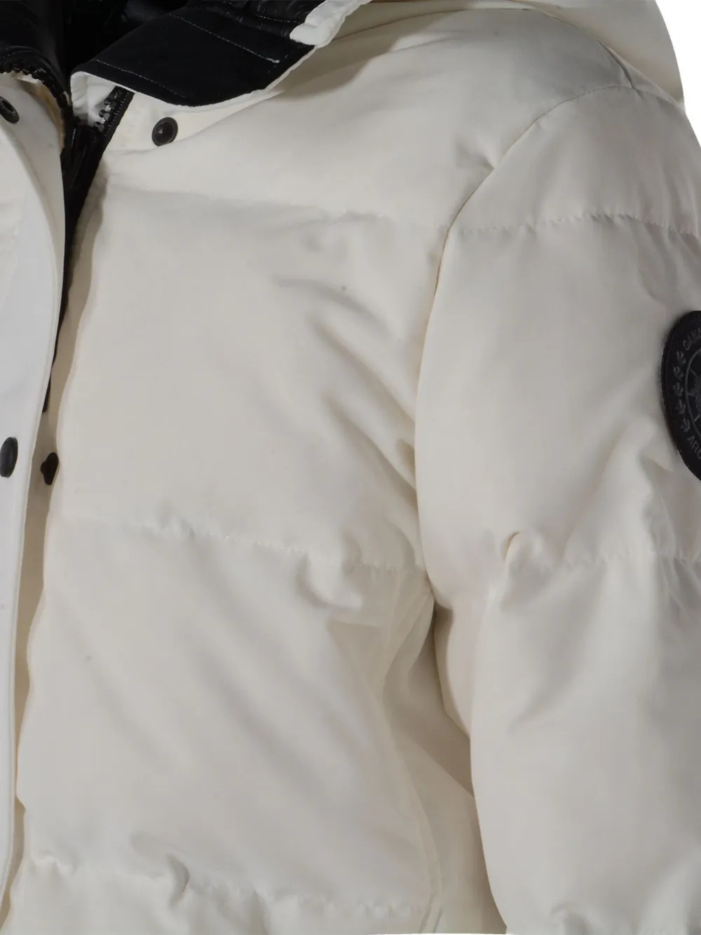 Canada Goose Button Hooded Coat In White