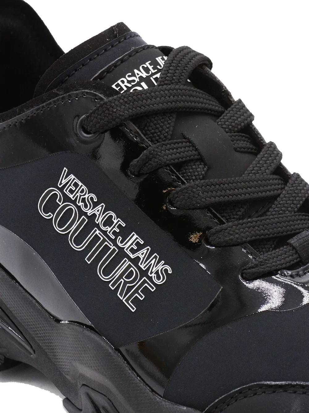 Versace Jeans Couture Logo-print Sneakers In Black