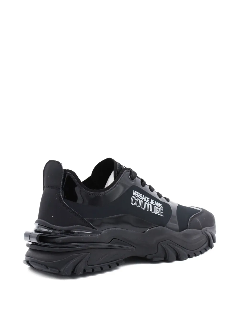 Versace Jeans Couture Logo-print Sneakers In Black