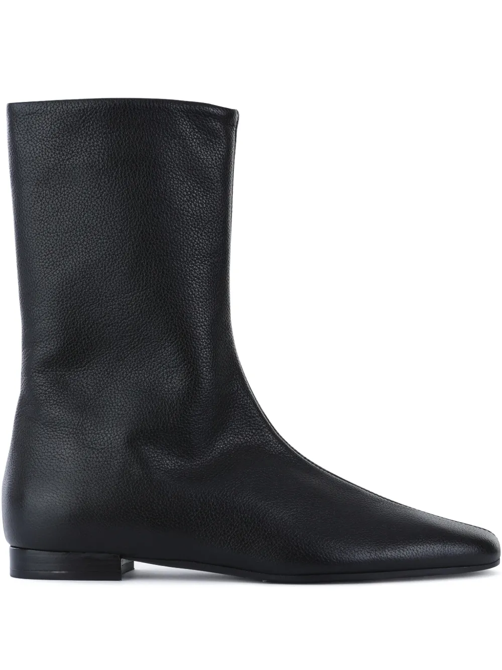 Totême Zip Leather Boots In Black