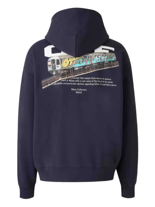 Off-White graphic-print Hoodie Blue FARFETCH IN